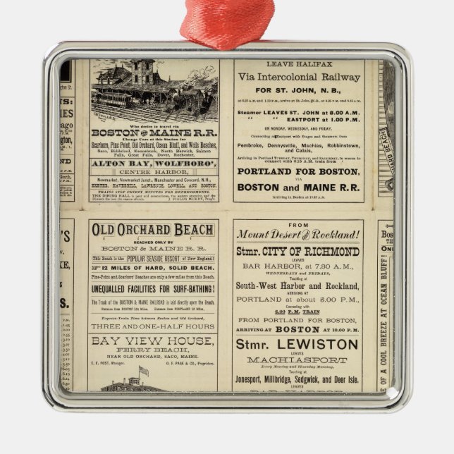 Text Page of Boston and Maine Railroad Metal Ornament (Front)