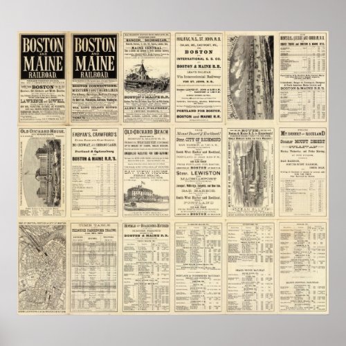 Text Page of Boston and Maine Railroad Poster