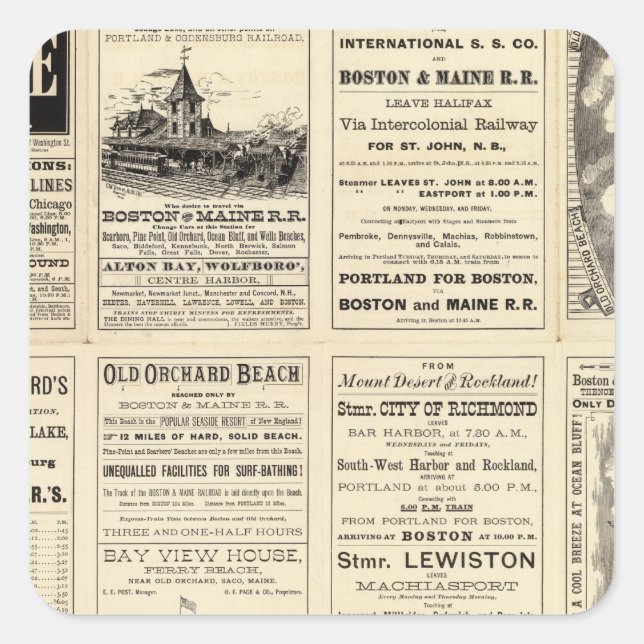 Text Page of Boston and Maine Railroad Square Sticker (Front)