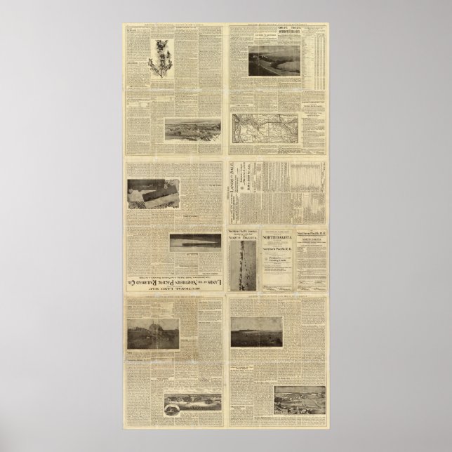 Text Page of Land Grant of North Dakota Poster (Front)