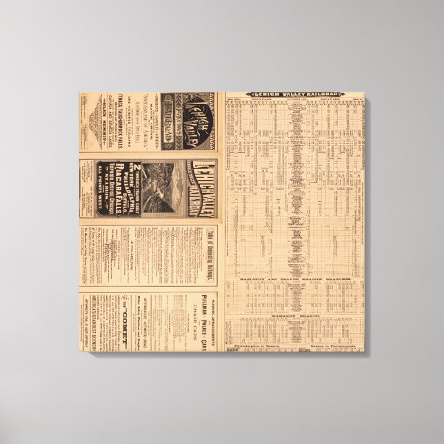 Text Page of Lehigh Valley Railroad Canvas Print (Front)