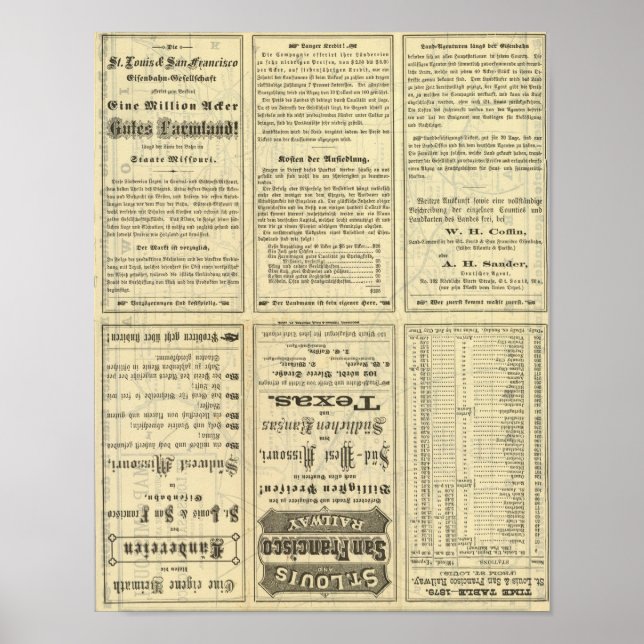 Text Page of St Louis and San Francisco Railway Poster (Front)