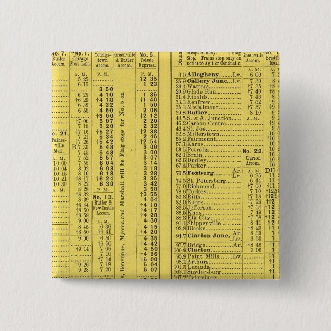 Text Page Pittsburgh and Western Railway Company Pinback Button (Front)