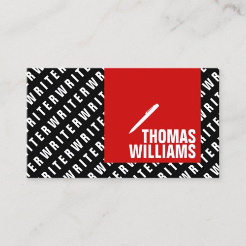 Text pattern black and red business card