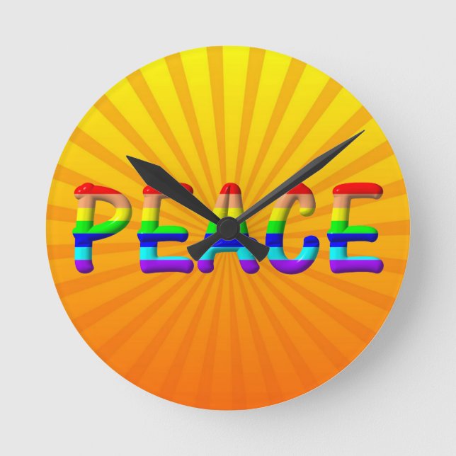 text peace round clock (Front)