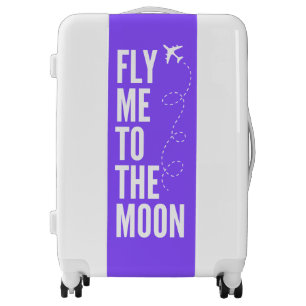 Text Purple White Airplane Suitcase