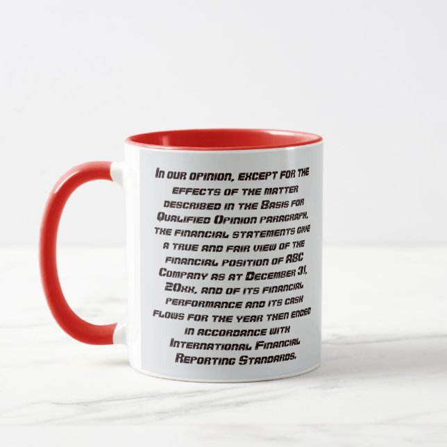 TEXT"Qualified Audit Opinion" Mug (Left)