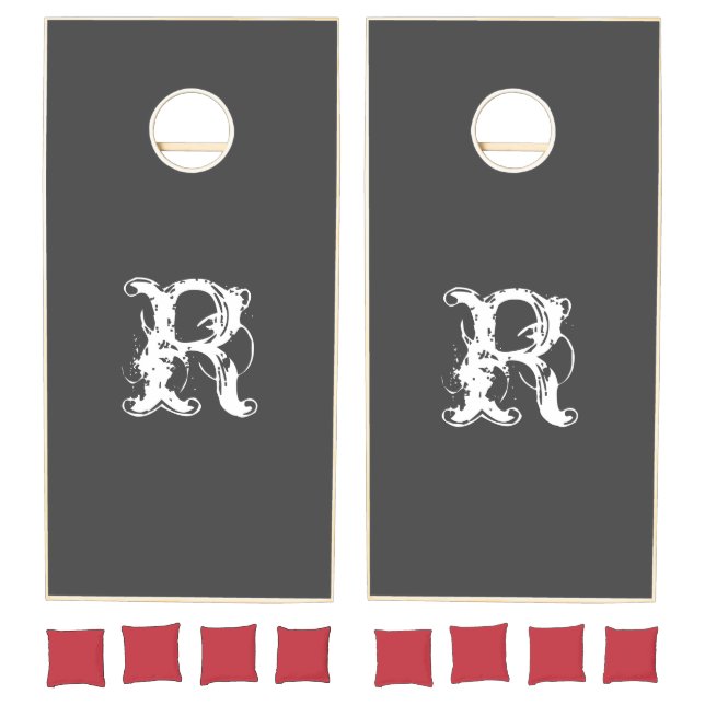 Text R Custom Natural Wood Cornhole Set (Set)