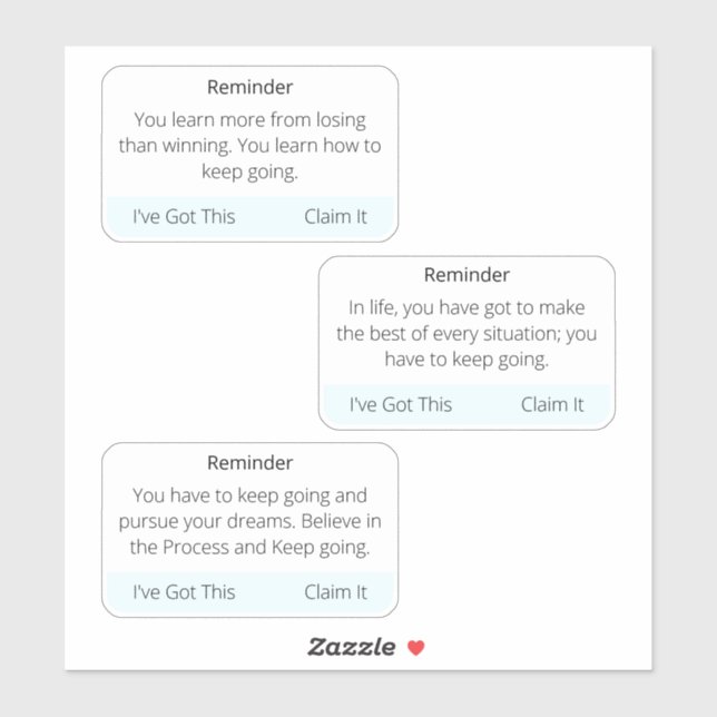 Text Reminder Mental Health Keep Going Support 3 Sticker (Sheet)