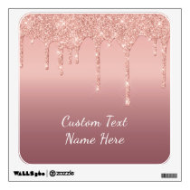 Text Rose Gold Blush Glitter Sparkle Drips Wedding Wall Decal