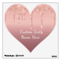 Text Rose Gold Blush Glitter Your Text Wall Decal