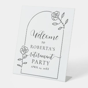 Text Script Retirement Party Welcome Pedestal Sign