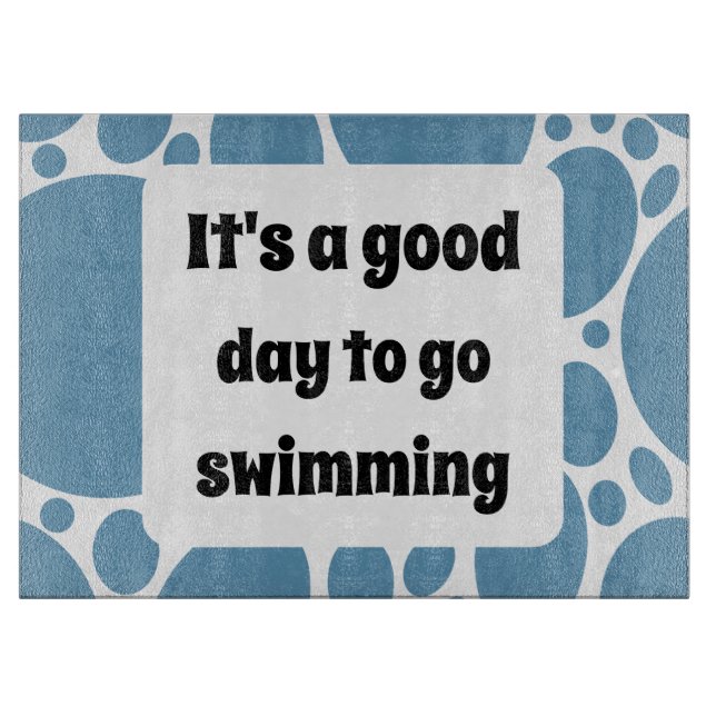 Text template and blue pattern  cutting board (Front)