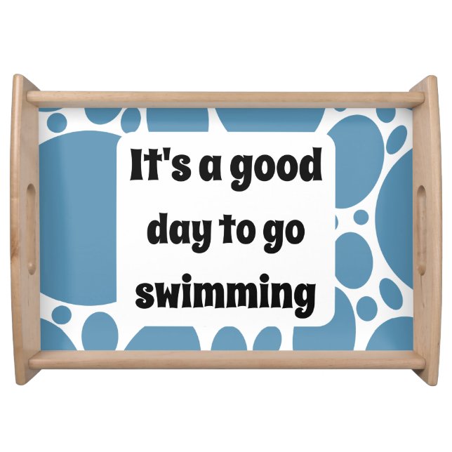 Text template and blue pattern  serving tray (Front)