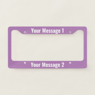 Text Template on Lavender License Plate Frame