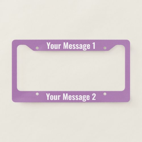 Text Template on Lavender License Plate Frame