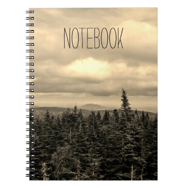 Text Template | Sepia Landscape Notebook (Front)