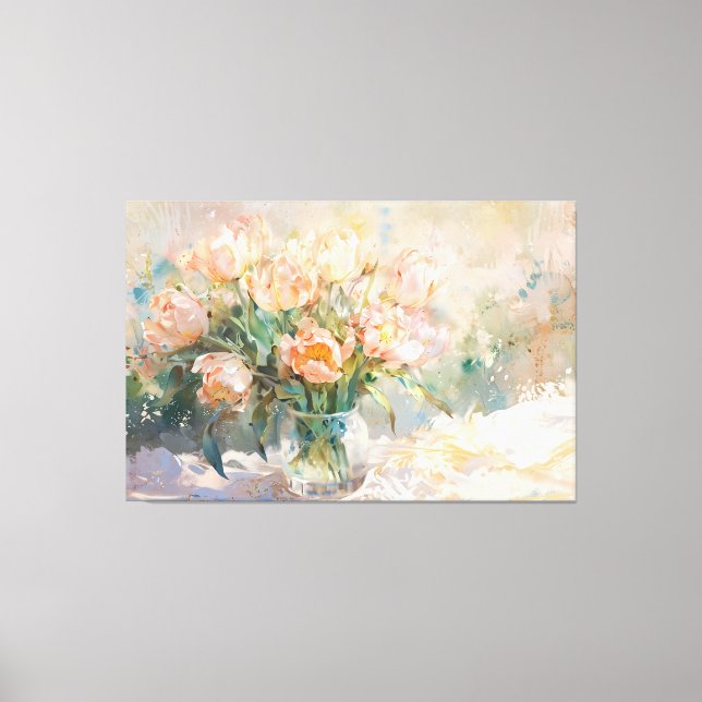 *~*  Text TV2 STILL TULIPS Stretched Canvas Print (Front)