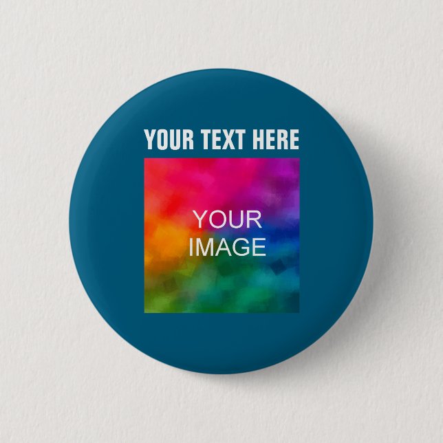 Text Upload Photo Boys Kids Modern Template  Button (Front)