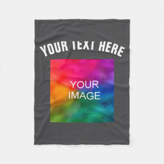 Text Upload Photo Template Boys Kids Modern _1 Fleece Blanket