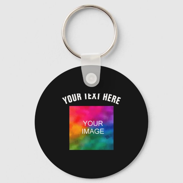 Text Upload Photo Template Boys Kids Modern _1  Keychain (Front)