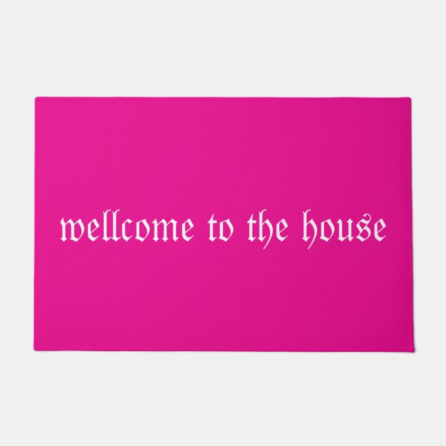 Text Welcome Doormat - Stylish Entryway Rug (Front)