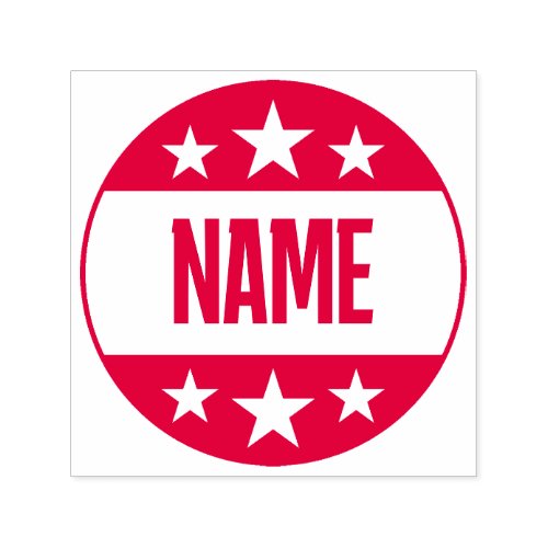 Text with Classic Circle Stars Self-inking Stamp