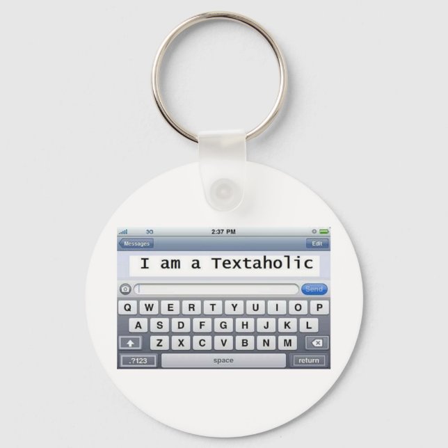 Textaholic Keychain (Front)