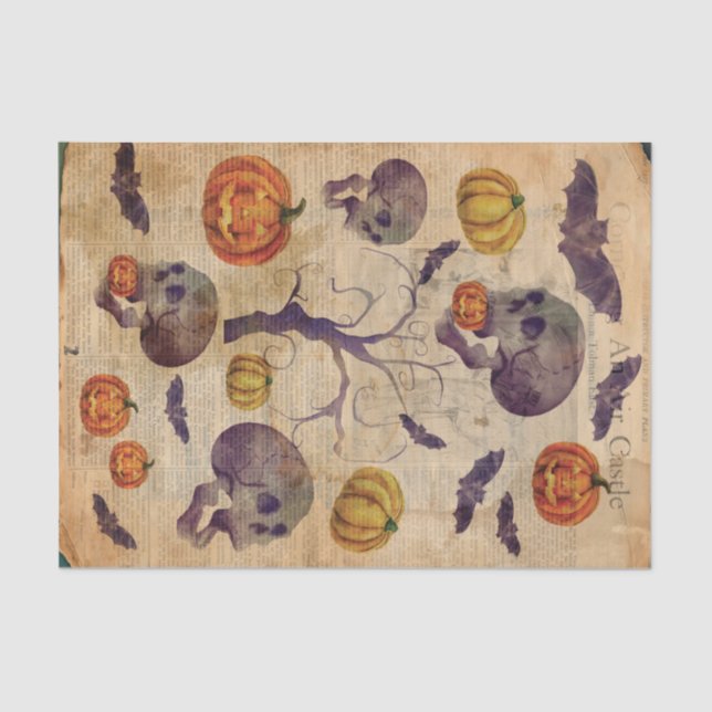 Textbook Halloween Paper Skulls Bats (Front)