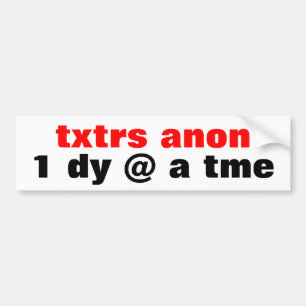 texters anonymous bumper sticker