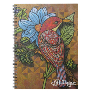 Textile Art Bird Notebook