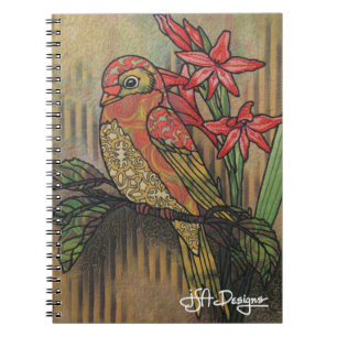 Textile Art Bird Notebook