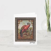 Textile Art Bird Notecard