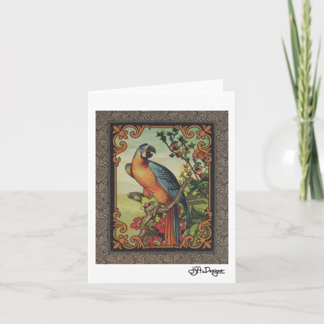 Textile Art Bird Notecard (Front)