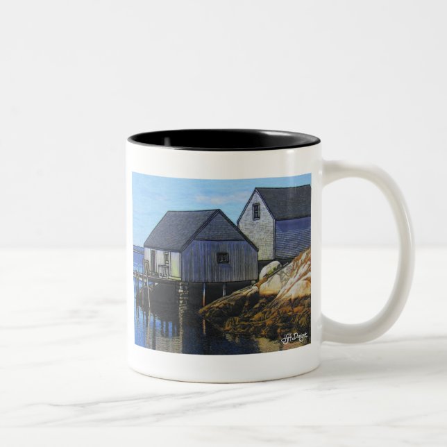 Textile Art Boat Coffee Mug (Right)