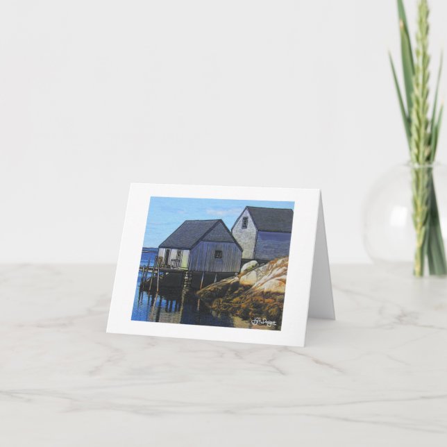 Textile Art Boat Notecard (Front)