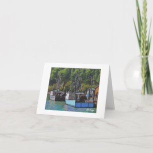 Textile Art Boat Notecard