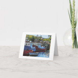Textile Art Boat Notecard