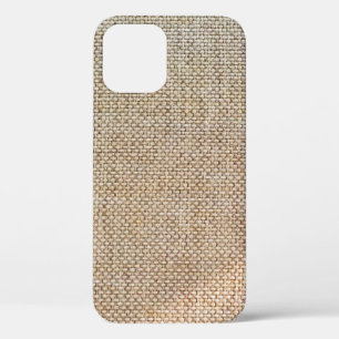 Textile brown background fabric iPhone 12 case