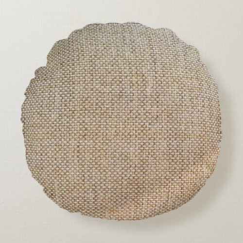 Textile brown background fabric round pillow