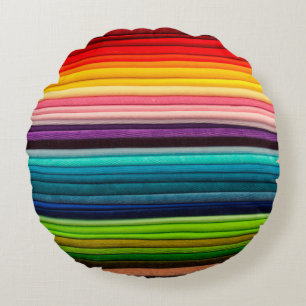 Textile color colorful fabric round pillow