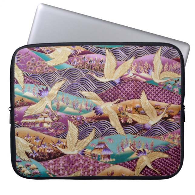Textile fabric cloth pattern laptop sleeve (Front)