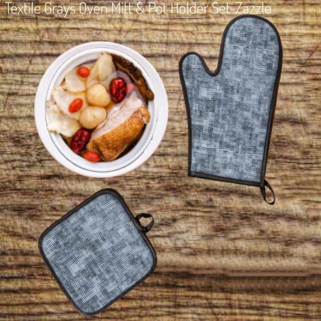 Textile Grays  Oven Mitt & Pot Holder Set (Creator Uploaded)