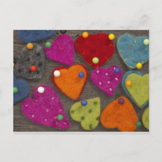 textile heart decoration postcard