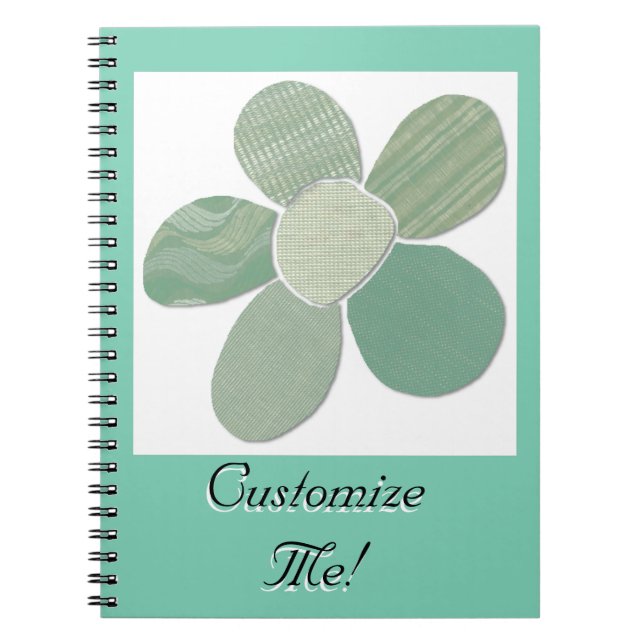 Textile Material Flower Collage DIY Color Notebook (Front)