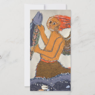 Textile Mermaid Phone Holiday Card