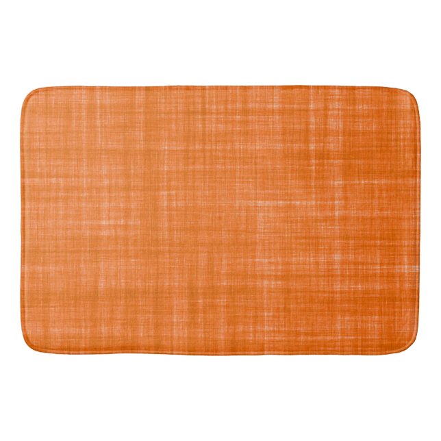 Textile Orange Fabric Photo  Bath Mat (Front)