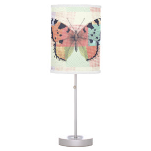 Textile Patchwork Butterfly Print Table Lamp
