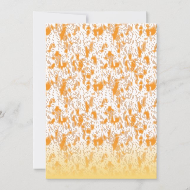Textile pattern featuring a vibrant orange and gol announcement (Front)