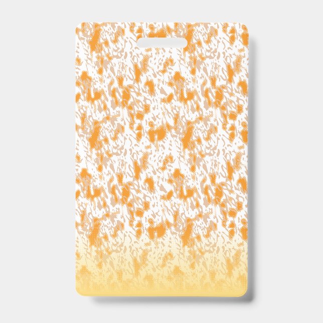 Textile pattern featuring a vibrant orange and gol badge (Front)